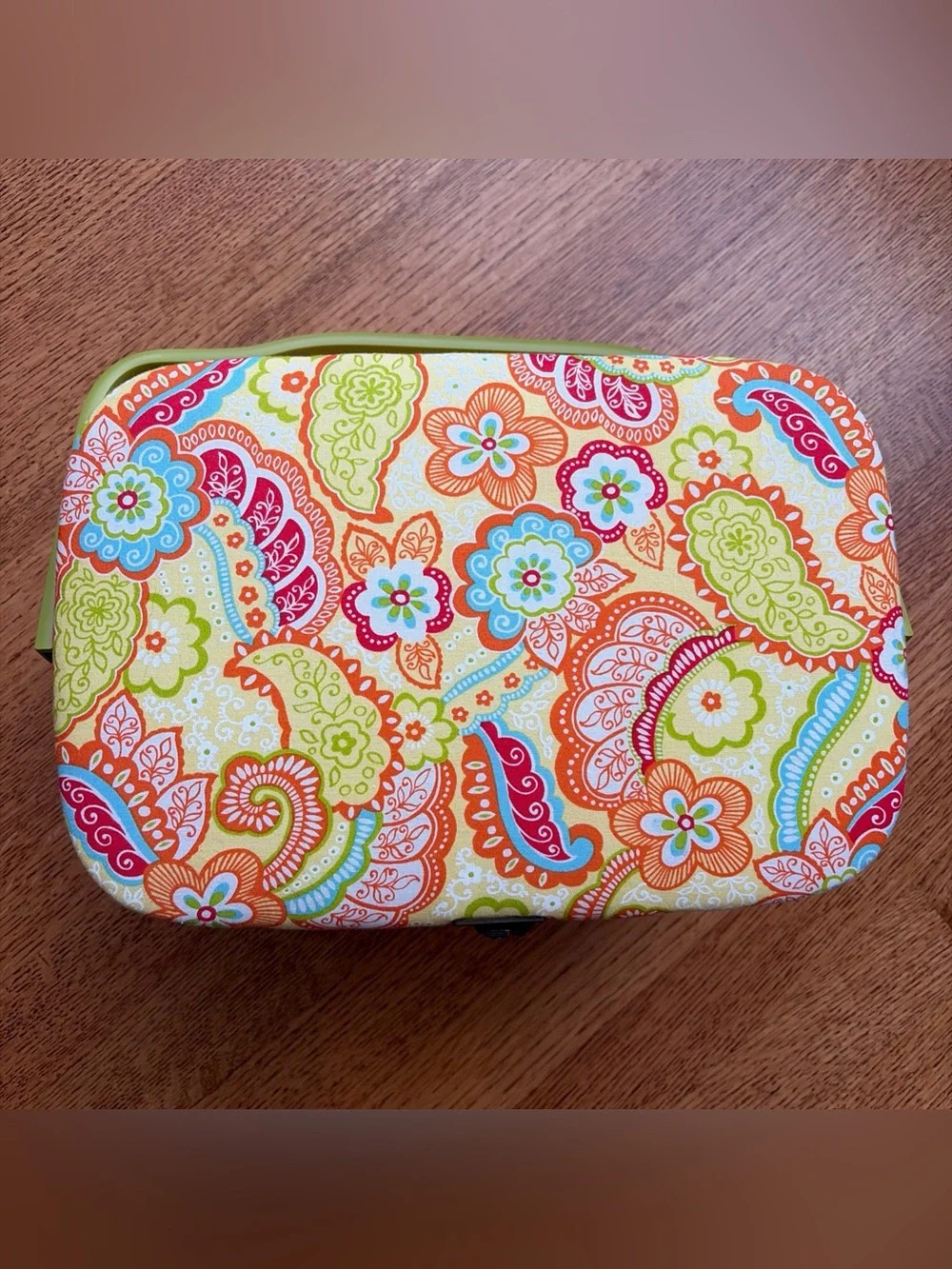 Vintage Dritz St. Jane Sewing Basket Box Paisley Print with Tray Retro Y2K Boho